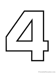 Printable Number 4 Outline Bubble Numbers Printable Numbers Large Printable Numbers