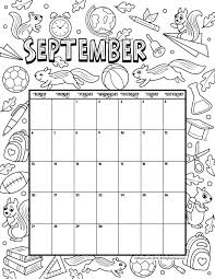 September 2020 Coloring Calendar Woo Jr Kids Activities In 2020 Coloring Calendar Printable Calendar Pages Calendar Pages