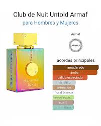 Club de Nuit Untold de Armaf es una fragancia de la familia olfativa para  Hombres y Mujeres. Esta fragrancia es nueva. Club de Nuit Untold se lanz&oacute;  en 2022. Las Notas de