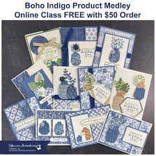 Who says you can't use unconventional paper sources for cardmaking? Boho Indigo Card Making Class Free With Minimum Purchase Card Making Classes Card Making Hand Crafted Cards