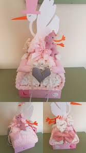 Geschenkidee zur geburt oder taufe: Windeltorte Storch Babyparty Baby Geschenke Basteln Geschenke Zur Geburt Madchen Baby Geschenke