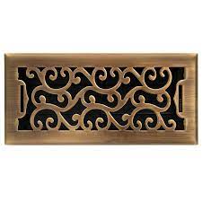 Accord Select Charleston 4 In X 10 In Steel Floor Register In Antique Brass Lowes Com Brass Floor Floor Register Antique Brass
