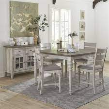 They allow the user to physically separate functions. Heartland Gathering Counter Height Table Ladder Back Chair 5 Piece Dining Set In Antique White Finish