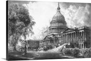Digitally restored vintage print of the U.S. Capitol Building Wall ...
