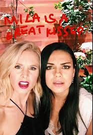 Ellen surprises mila kunis and kristen bell by inviting their husbands anonymously on the show. Kristen Bell Mila Kunis Elle Faning Kristen Bell Actresses