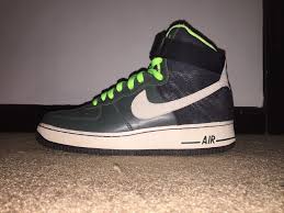 Nike Air Force 1 Mens Black High Top Nike Air Force 1 2007 Vintage Green Black Size 9 High Tops Fashion Clothing Shoes Accessories Mensshoes Athleticshoes Nike Athletic Shoes Nike Air Force