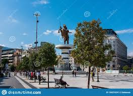 На изток граничи с българия, на. Skope Makedoniya 26 Oe Avgusta 2017 Glavnaya Ploshad V Skope Stolica Makedonii S Pamyatnikom Aleksandra Makedonskogo Redakcionnoe Foto Izobrazhenie Naschityvayushej 134574241