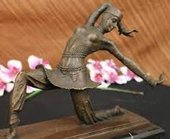 Stylish czechoslovakian art deco dancing figurine by royal dux.signed,schaff.c1920's.in excellent condition,no chips,cracks or repair. Rare Art Deco Bronze Dancer Figurine By Demetre Chiparus Romanian Artist Signed Ebay