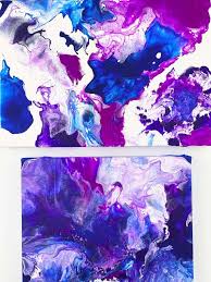 As purple is a secondary color, the primary colors red and blue make purple when mixed together. Blow Dryer Pour Painting Hello Wonderful