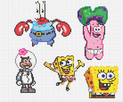 Free dark kermit cross stitch pattern. Spongebob Squarepants Characters Cross Stitch Or Perler Pattern Cross Stitch Patterns Cross Stitching Geek Cross Stitch