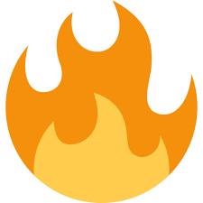 Fire Emoji Red and yellow flame illustration, fire emoji. fire emoji
