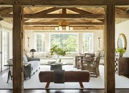 Ceiling beams in living room. How To Add Reclaimed Ceiling Beams To A New Home