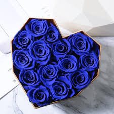 Real flowers that last forever. Enchante Real Preserved Forever Roses 7 Heart Box Mothers Day Gift Fresh Cut Eternity Flower Blue Walmart Com Walmart Com