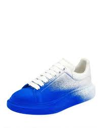 Alexander Mcqueen Spray Paints Oversized Sneakers Black And White Alexander Mcqueen Oversized Sole Senakers In Blue Modesens Alexander Mcqueen Alexander Mcqueen Men Mcqueen