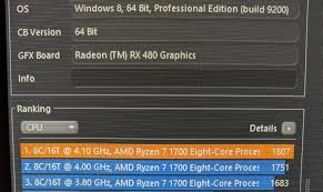I have also checked in msconfig if max memory is unchecked and it is. 1700 Cinebench R15 Ryzen