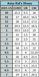 Asics Shoe Size Chart