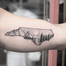 Whiskeys tattoo, cherokee, north carolina. North Carolina Mountains For Layne Today Thanks Justintattoosnc Charlottetattoocompany Blackwork Blackworksubmis Tattoos For Guys Nc Tattoo Hiking Tattoo