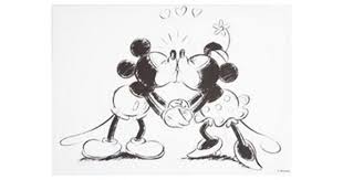 Black And White Kiss Canvas Disney Disney Retro Mickey Minnie Black White Sketch Kissing Canvas Wall Art Mickey And Minnie Tattoos Mickey And Minnie Kissing Disney Drawings Sketches
