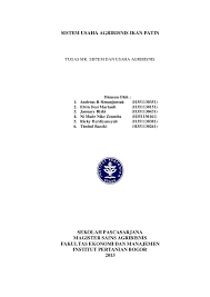 Pdf Sistem Usaha Agribisnis Ikan Patin Sekolah Pascasarjana Magister Sains Agribisnis Fakultas Ekonomi Dan Manajemen Institut Pertanian Bogor 2013 Andreas Simanjuntak Academia Edu