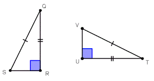 The only triangle in this list marked as having two congruent angles and a side that is not between them congruent is the last figure. Right Triangle Congruence Wyzant Resources