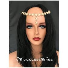 Gold Crystal Wedding Headpiece Bridal Forehead Band Champagne Jewelry  Forehead Headband Wedding Hair Pece Bridal Headband Crystal Forehead