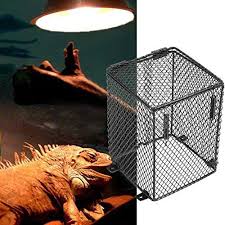 Zeroyoyo Reptile Basking Lamp Guard Bulb Cage Light Ceramic Protector Heat Safety 12x16cm Reptile Heat Lamp Heat Lamps Cage Light