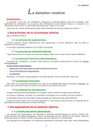 Des nœuds trop importants subsistent encore que pour faire de l'inclusion l'apogée. La Datation Relative