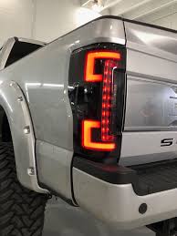 Ford Super Duty F250 350 450 550 17 19 Replaces Oem Led Tail Lights Oled In Smoked Recon Truck Accessories Ford Super Duty Led Tail Lights Tail Light