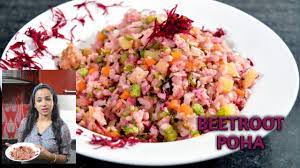 Beetroot is ground and added to the flour and allowed to rest for sometime and made into. Beetroot Poha Poha With Twist Maharashtra Snack Youtube