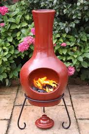 Large Contemporary Clay Chimenea In Red Fire Pit Outdoor Fireplace Designs Fire Pots