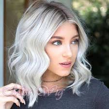 Beautiful Short Curly Hair Ombre Black And Grey Synthetic Wig For Women Color Grey In 2020 Ombre Curly Hair Blonde Hair Inspiration Platinum Blonde Hair