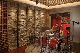 Home Music Studio Interior Design With Wall Natural Stone Home Studio Music Studio Interior Music Studio Room