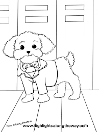 Dog walking on a leash. Pup Academy Coloring Pages Instant Download From Home