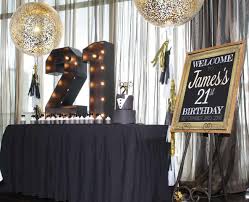 21st Birthday Classy Black And Gold Party Decorations Fun Elegant Styling For A 21st Birthday Themed In Black And Gold In The Berth 21st Birthday Decorations 21st Party Decorations 21st Birthday Decorations Diy
