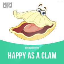 Happy As A Clam Means Very Happy Example Bob Was Happy As A Clam When He Won The Lottery Idiom Idioms Sayi English Idioms Idioms English Vocabulary