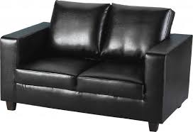 Leather sofas are not only timeless from a style point of view, but they are also easy to clean and quite durable. Tempo Two Seater Sofa In A Box Black Faux Leather Low Cost Furniture Direct
