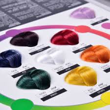 professional hair dye color chart with color wheel