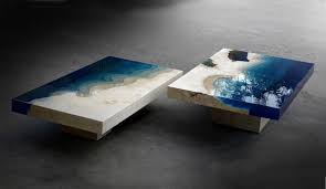 New Marble And Resin Lagoon Coffee Tables By Alexandre Chapelin Coffee Table Travertine Marble Table