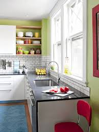 Start by incorporating a geometric pattern as curved or straight lines, corners of furniture and cabinet, it would be the same throughout the space. Small Kitchen Decorating Ideas Better Homes Gardens