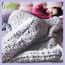 Simple stripe knit blanket kit includes easy to follow pattern and 100% acrylic bernat softee chunky yarn. U Miss Fashion Hand Chunky Wool Knitted Blanket Thick Yarn Merino Wool Bulky Knitting Throw Blank Chunky Knit Throw Blanket Knitted Blankets Knit Throw Blanket