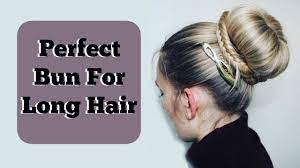 Brush all your hair back: Perfect Bun For Long Hair Diy Hairstyle Heatless Hair Tutorial Youtube