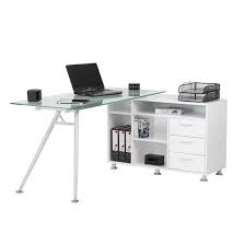 Valencia Corner Glass Computer Desk In Frosted With Satin Legs Glass Corner Desk Desk Home Office Computer Desk