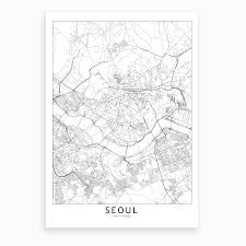 Seoul White Map Art Print In 2020 Poster Prints Framed Art Prints Prints