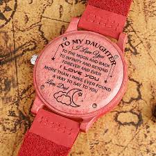 Whether she's a mother, a sister, a friend, or someone to whom you feel even closer, choosing one of these engraved gifts. Great Gift For Daughter Engraving Wooden Watch To My Daughter Watch Gifts Wooden Watch Engraved Personalized Gift Store
