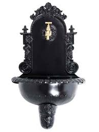 Brunnen Wandbrunnen Aluminium Waschbecken Im Nostalgie Schwarz Antik Stil 72cm Wandbrunnen Waschbecken Brunnen