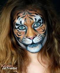 Tiger Face Painting Tiger Schminken Kein Gesicht Tiger Make Up