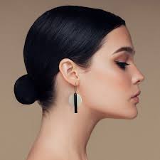 Black Cream Earrings
