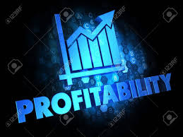 Profitability With Growth Chart Blue Color Text On Dark Digital