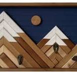 Fred Meyer - Wood Mountain Wall Art With Metal Hooks, 1 ct
