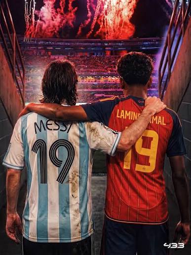 𝐘𝐀𝐌𝐀𝐋 ❤️ 𝐌𝐄𝐒𝐒𝐈 𝐍𝐎. 1️⃣9️⃣ Messi wore number 19 at his first World Cup in 2006 🌟 Now Yamal will do the same in 2026 🫶 𝑵𝒖𝒎𝒃𝒆𝒓 1️⃣9️⃣. 𝑫𝒆𝒔𝒕𝒊𝒏𝒆𝒅 𝒇𝒐𝒓 𝒈𝒓𝒆𝒂𝒕𝒏𝒆𝒔𝒔 ✨